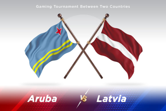 Aruba Versus Latvia Two Flags: Elevating Visual Projects with Precision Flag Illustrations