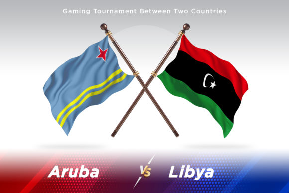 Aruba Versus Libya Two Flags: Design Assets for Global Concepts
