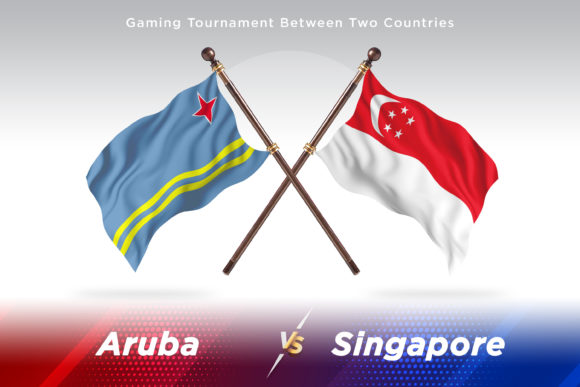 Aruba Versus Singapore Two Flags: A Detailed Look at the 3D Waving Flag Illustration Bundle