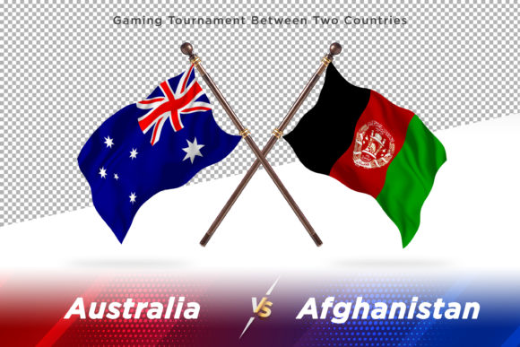 Australia vs Afghanistan Two Flags: 3D Versus Concept