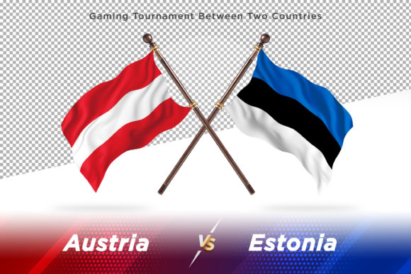 Austria Versus Estonia: A Visual Exploration of National Identity Through Flag Illustrations
