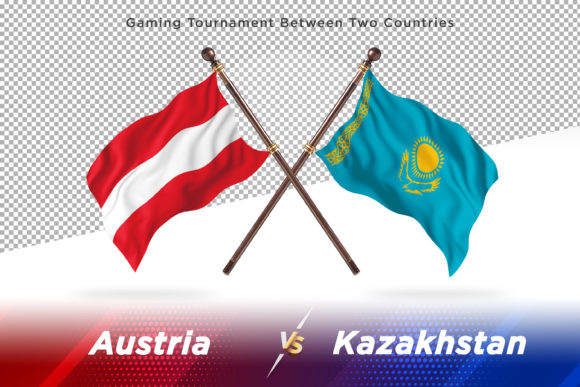 Austria Versus Kazakhstan Two Flags